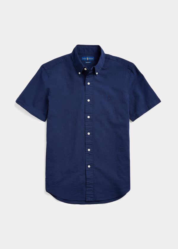 Polo Ralph Lauren Lightweight Seersucker Skjorter Herre Danmark (CWRXH8459)